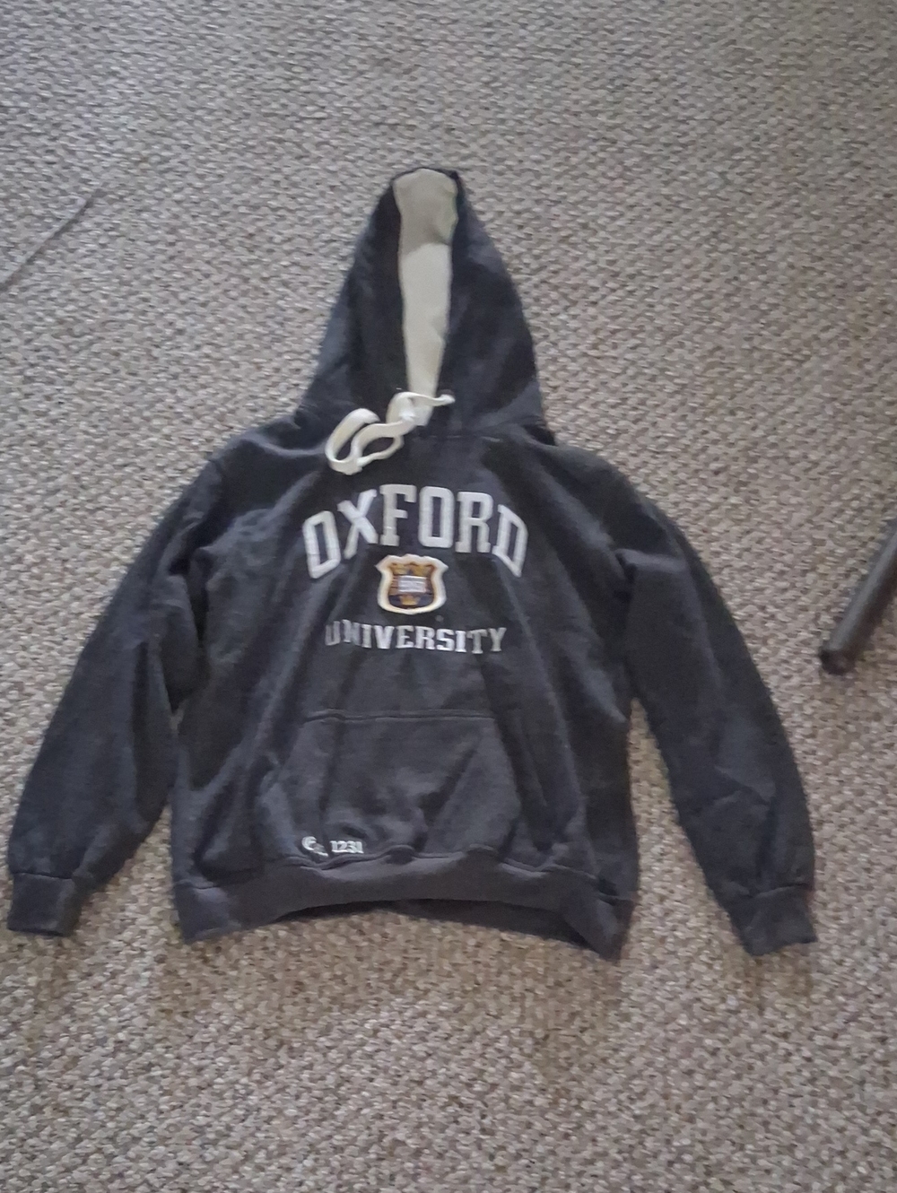 Oxford Black Crewneck Sweater with Crest